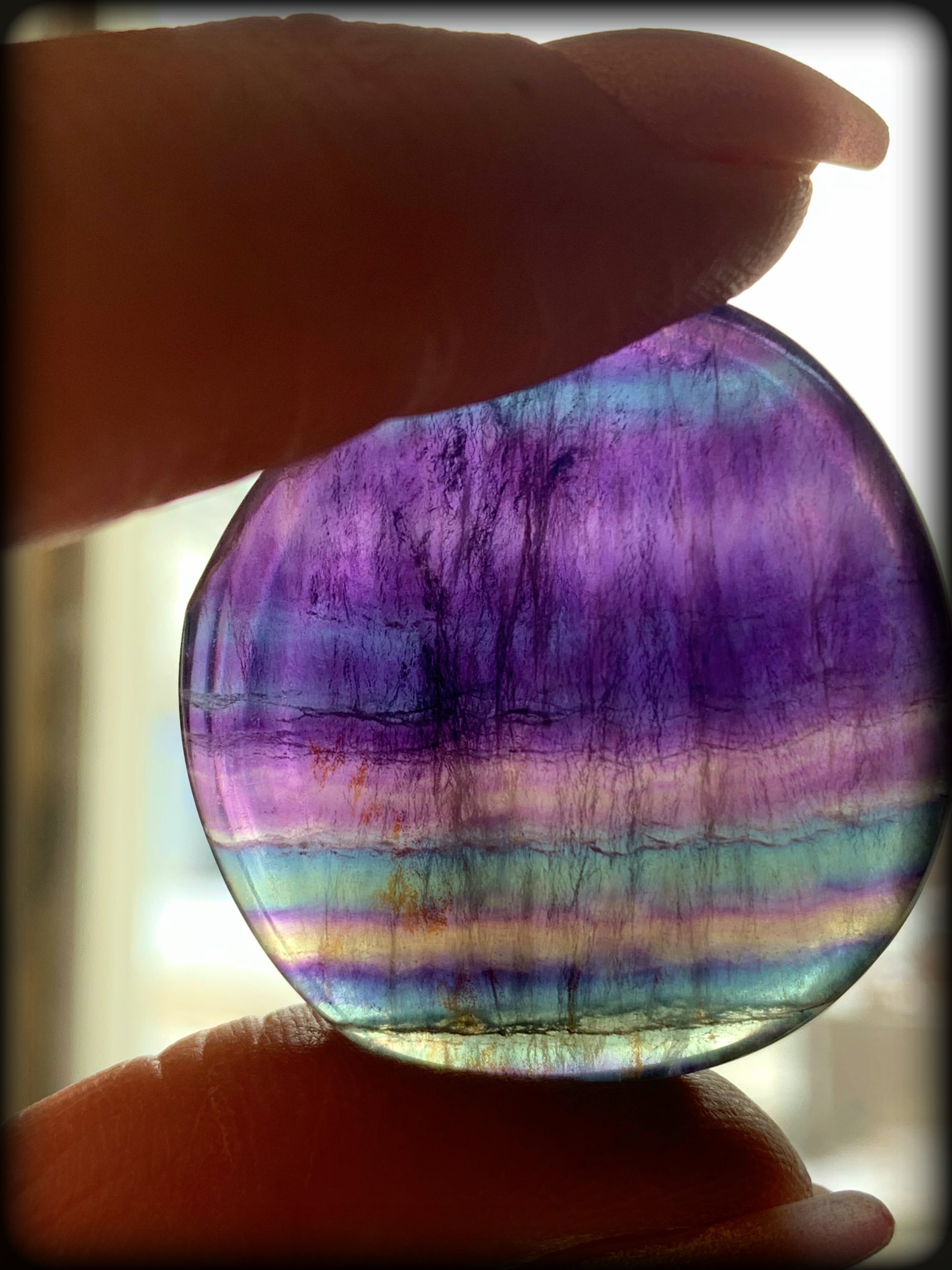 FLUORITE POLISHED CARRY STONE ~ For Mental Clarity and Heighening Intuitive Abilities