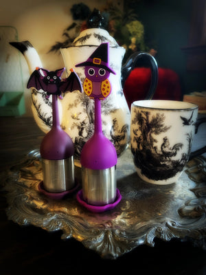 TEA INFUSERS ~ Witchy Owl or Bat ~ Silicone and Stainless Steel